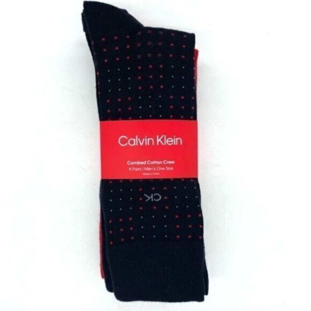 Calvin Klein Men's Combed Cotton Crew Socks 4 Pack New